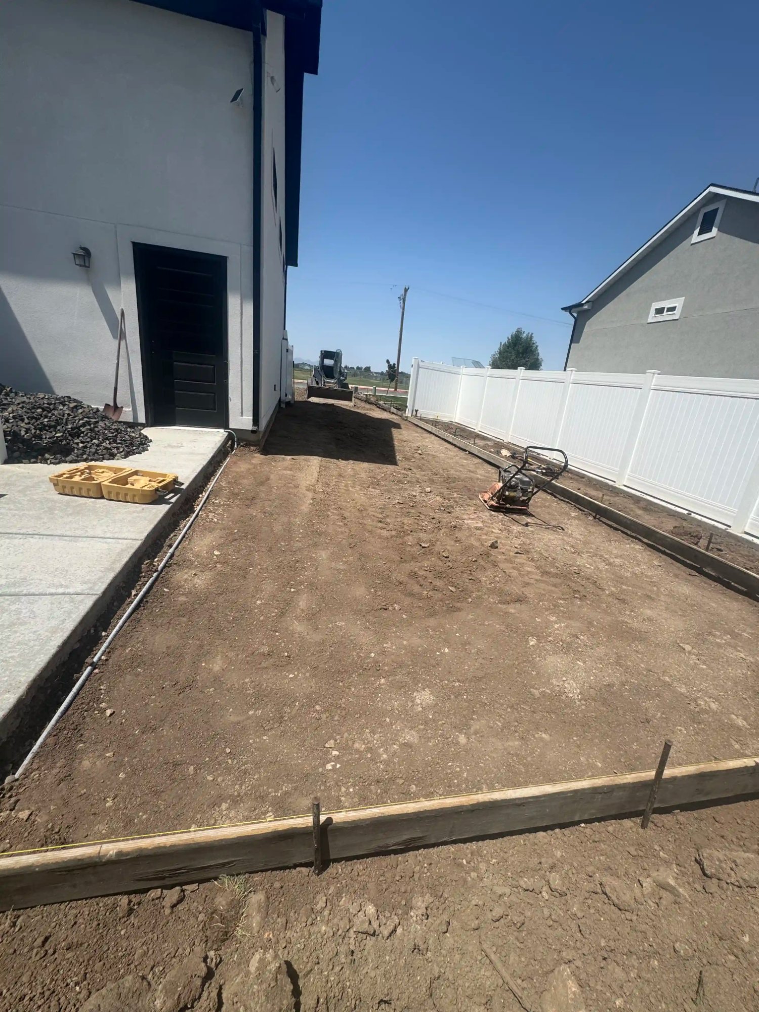 Concrete site preparation with professional concrete forms by EC Landscaping in Layton Utah