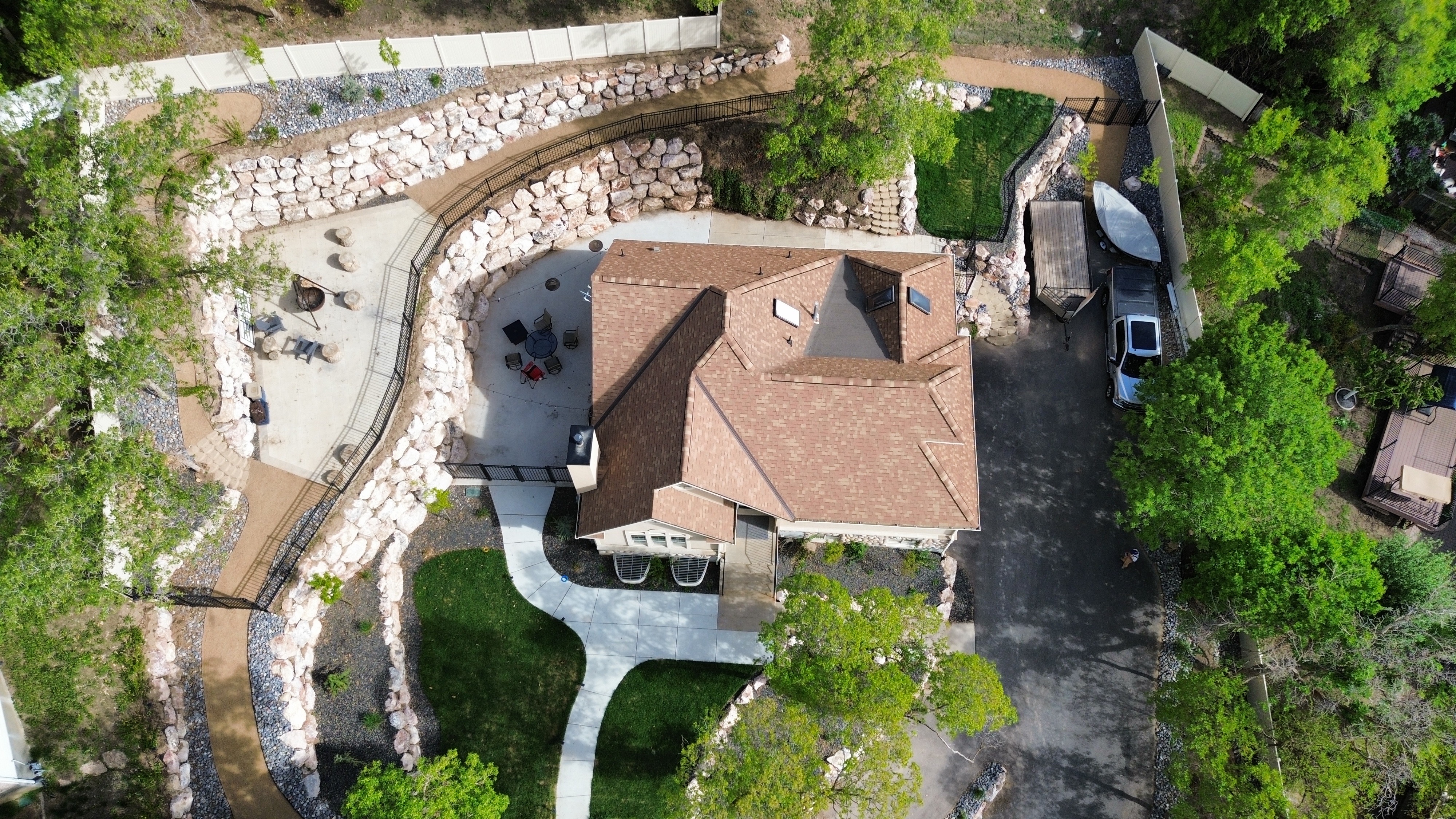 Aerial completed landscape project Northern Utah
