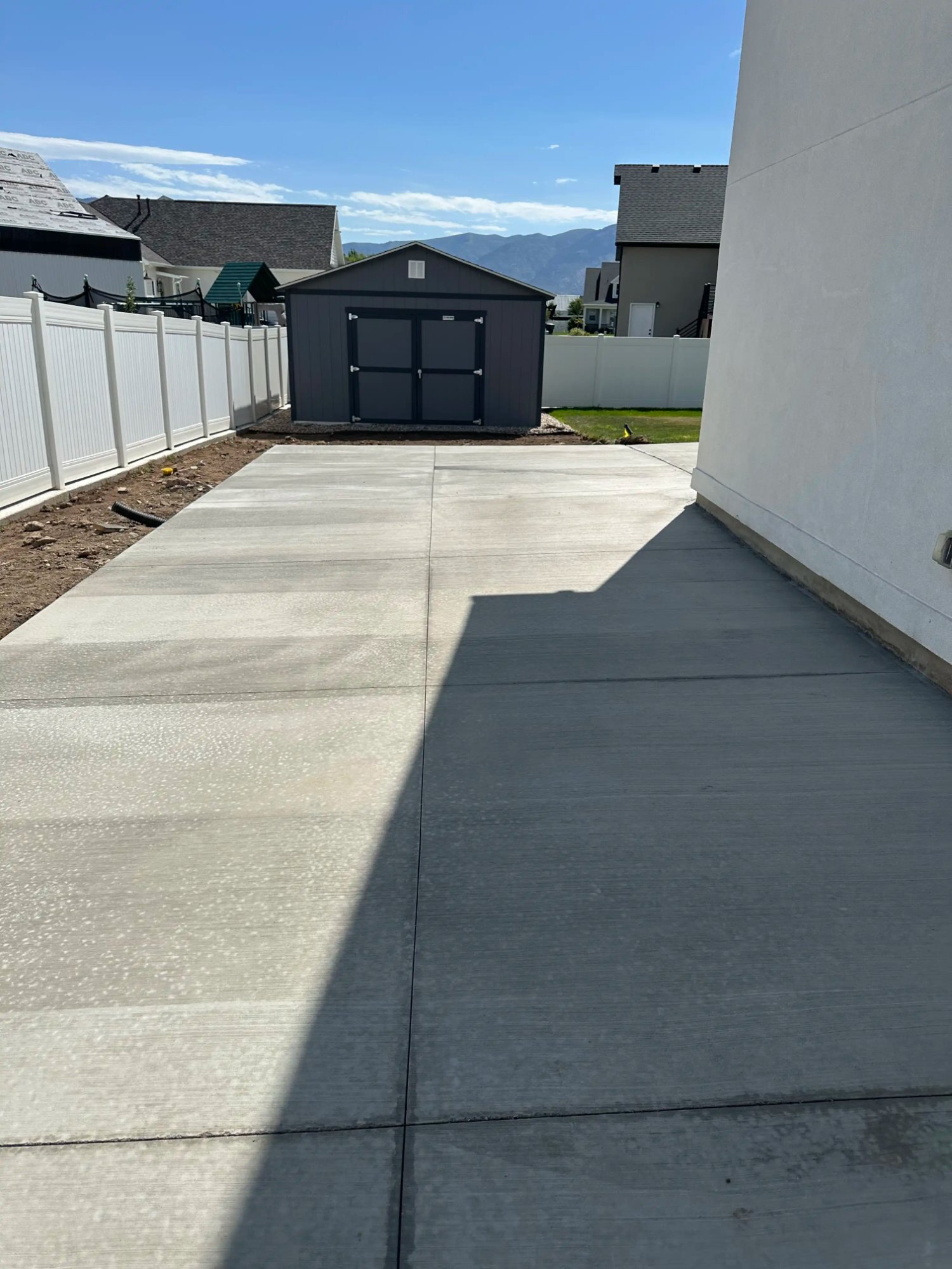 Concrete RV pad side yard Utah