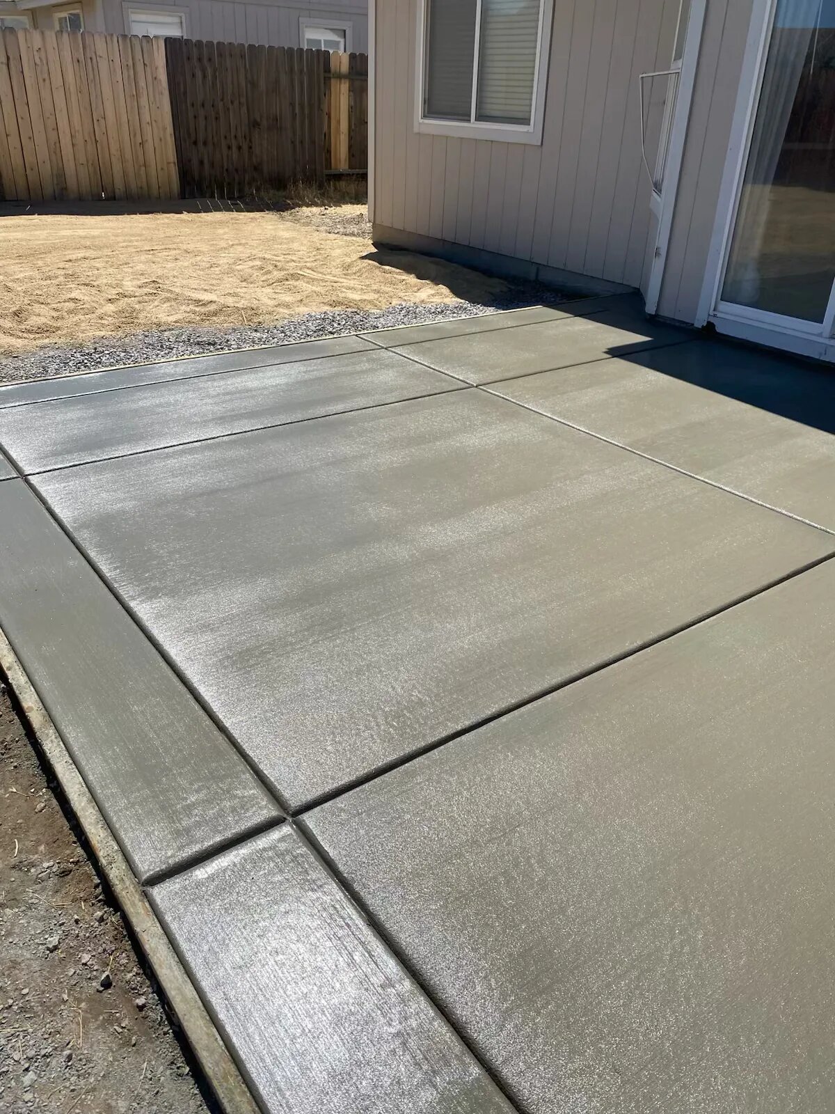 Finished backyard patio concrete Utah