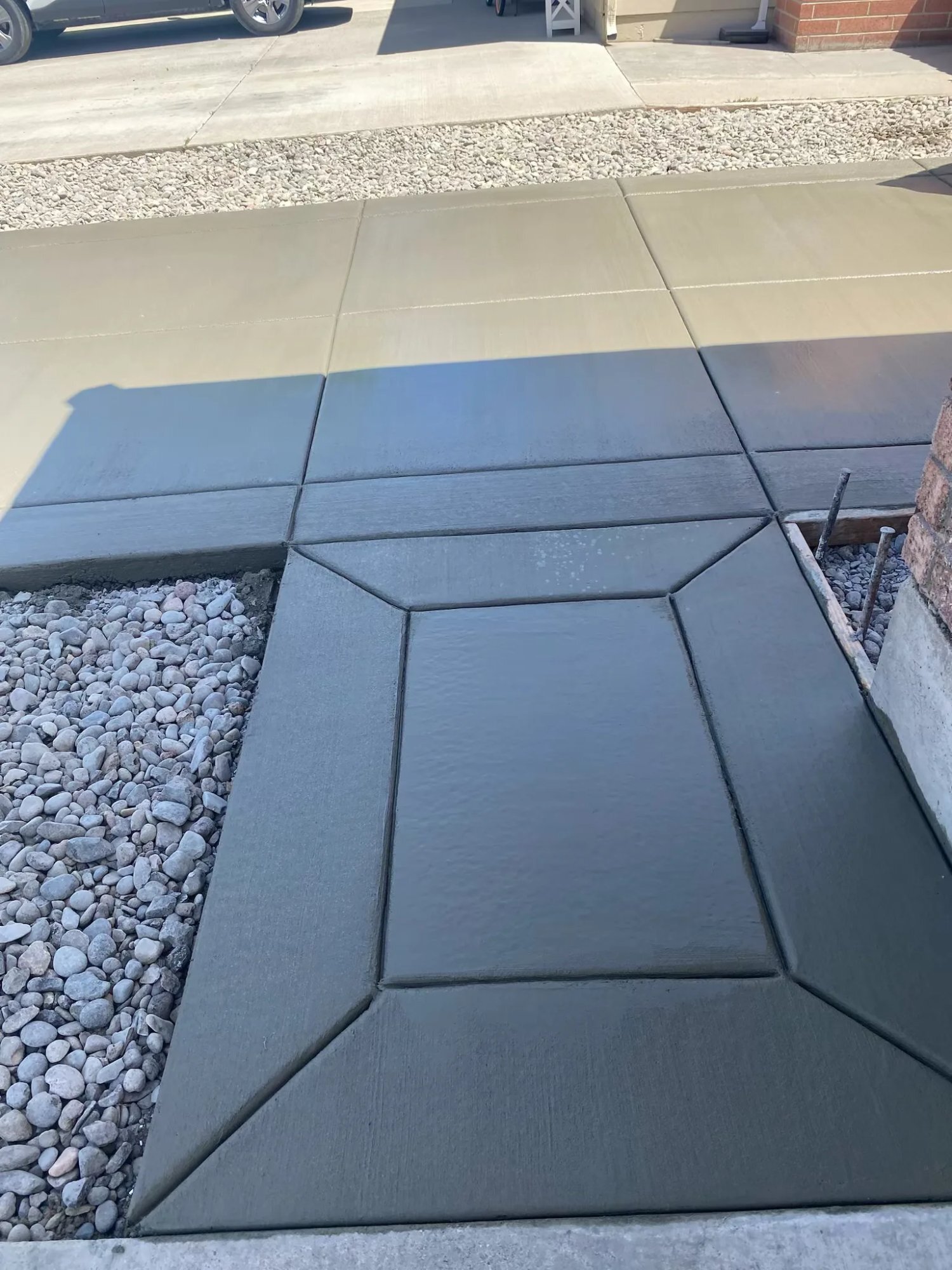Decorative scored concrete pattern Utah